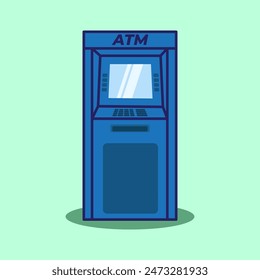 ATM Machine Cartoon Vector illustration. Vector Teller Machine. ATM Machine vector illustration
and icon for print and digital design