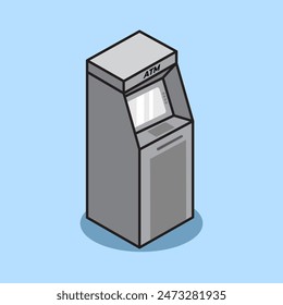 ATM Machine Cartoon Vector illustration. Vector Teller Machine. ATM Machine vector illustration
and icon for print and digital design