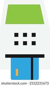 ATM Machine Cash Icon Vector Flat Illustration