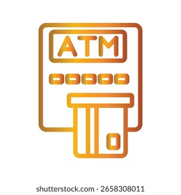 ATM Machine Farbverlauf-Illustration Vektorsymbol, das leicht geändert oder bearbeitet werden kann