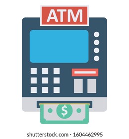 
Atm, atm machine Color Vector icon which can be easily modified or edited
