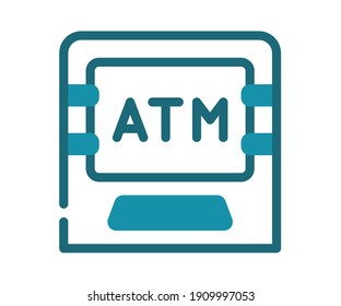 Atm Machine Debit Single Isolated Icon Stock Vector (Royalty Free ...