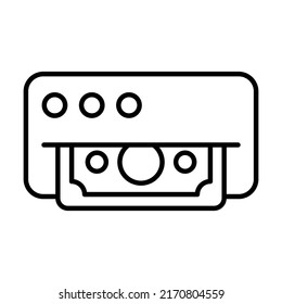  ATM machine Finance Related Vector Line Icon. Editable Stroke Pixel Perfect.