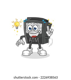 the ATM machine got an idea cartoon. mascot vector