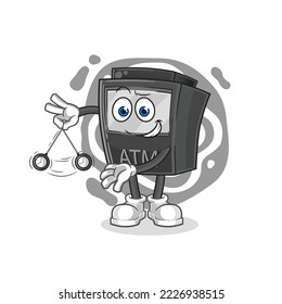 the ATM machine hypnotizing cartoon. cartoon mascot vector