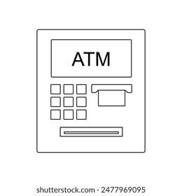 ATM machine icon, automated teller machine illustration design
