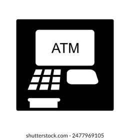 ATM machine icon, automated teller machine illustration design