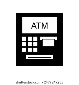 ATM machine icon, automated teller machine illustration design