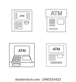 ATM-Maschinensymbol, automatisiertes Kartenzahlautomaten-Illustrationsdesign