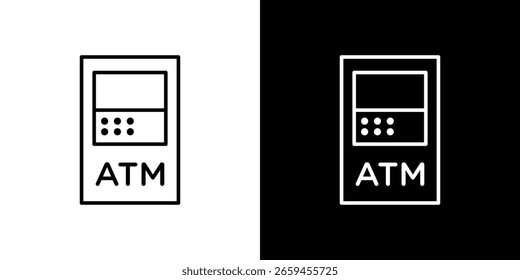 ATM machine icon for concept and graphic design. Collection of high quality black style vector icons