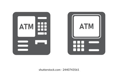 Diseño del icono de la máquina del cajero automático, aislado sobre fondo blanco, ilustración vectorial