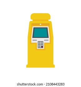 Atm machine icon. Flat illustration of atm machine vector icon isolated on white background