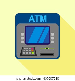 ATM machine icon. Flat illustration of ATM machine vector icon for web