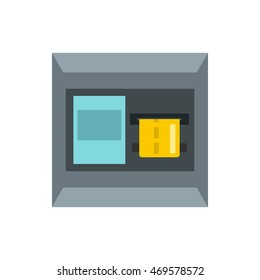 ATM machine icon in flat style isolated on white background