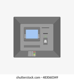 ATM machine icon. Flat vector stock illustration.