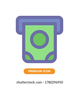 icono de la máquina atm aislado en fondo blanco. para el diseño de su sitio web, logotipo, aplicación, interfaz de usuario. Ilustración gráfica vectorial y trazo editable. EPS 10.