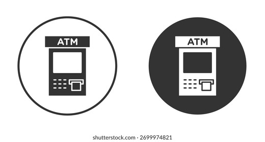 Logo-Design-Illustrationsvorlage für das Symbol eines Geldautomaten. Volumenkörper