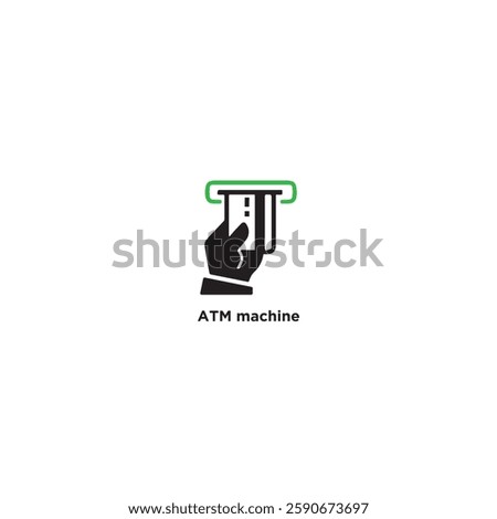 ATM machine icon logo flat vector design