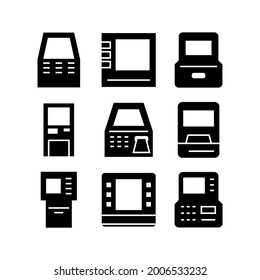 icono de la máquina atm o logotipo símbolo de signo aislado ilustración vectorial - Colección de iconos vectoriales de estilo negro de alta calidad
