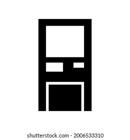Symbol oder Logo eines Automaten einzeln auf Zeichen, Vektorgrafik - hochwertige Vektorsymbole in schwarzem Stil
