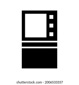 icono de máquina atm o logotipo símbolo de signo aislado ilustración vectorial - iconos vectoriales de estilo negro de alta calidad
