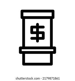 Symbol oder Logo eines Automaten einzeln auf Zeichen, Vektorgrafik - hochwertige Vektorsymbole in schwarzem Stil
