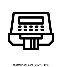 icono de máquina atm o logotipo símbolo de signo aislado ilustración vectorial - iconos vectoriales de estilo negro de alta calidad
