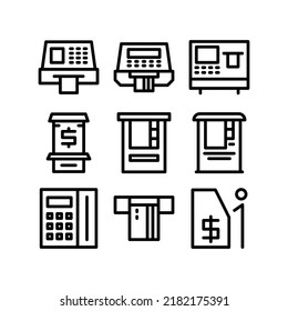 icono de la máquina atm o logotipo símbolo de signo aislado ilustración vectorial - Colección de iconos vectoriales de estilo negro de alta calidad
