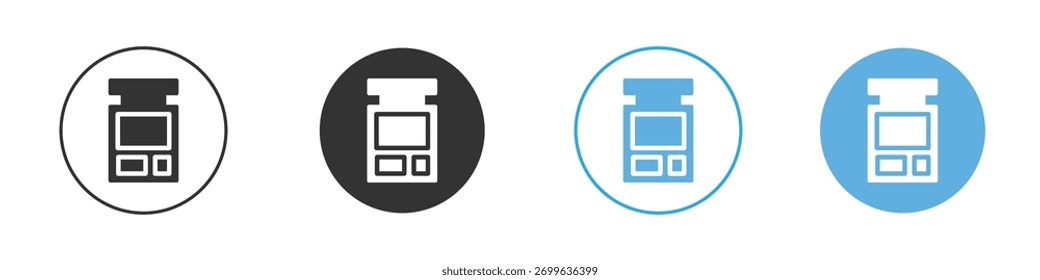 Conjunto de design do modelo de logotipo do ícone da máquina ATM