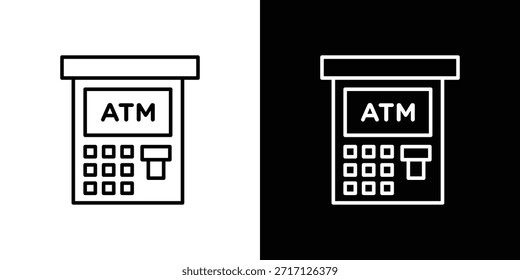 Icono de la máquina del cajero automático, muestra del Vector del contorno, Descarga del diseño del logotipo