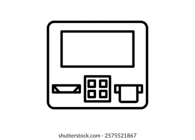 ATM Machine icon. icon related to Payment. suitable for web site, app, user interfaces, printable etc. line icon style. simple vector design editable