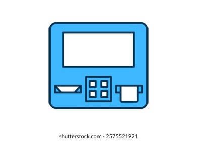 ATM Machine icon. icon related to Payment. suitable for web site, app, user interfaces, printable etc. flat line icon style. simple vector design editable