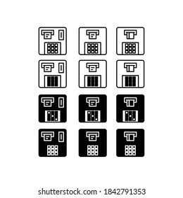 Atm machine icon set in eps 8