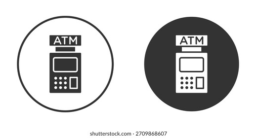 ATM machine icon signs pack. Vector symbols for graphic designs