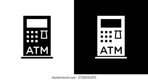 Icono de la máquina ATM. Pictograma simple de alta calidad. Estilo sólido moderno