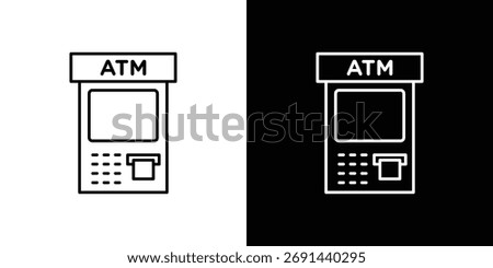 ATM machine icon symbol, logo illustration. Vector graphics