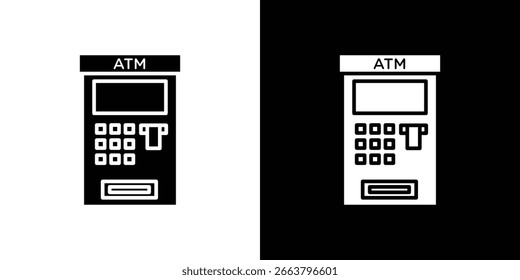 ATM machine icon symbol. Simple, flat design for web and mobile app