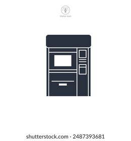 ATM Machine Icon symbol vector illustration isolated on white background