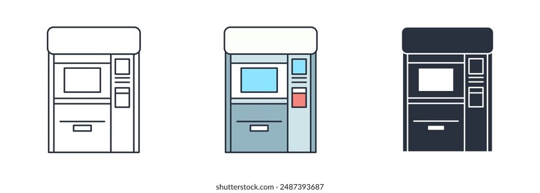 ATM Machine Icon symbol vector illustration isolated on white background