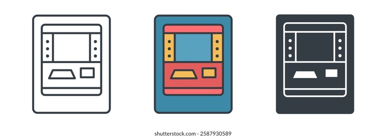 Atm Machine icon symbol vector illustration isolated on white background