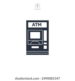 ATM Machine Icon theme symbol vector illustration isolated on white background