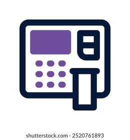 Icono de la máquina del cajero automático. Icono de Vector de doble tono para su Sitio web, móvil, presentación y diseño de logotipo.