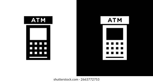 ILUSTRACIÓN VECTORIAL del icono de la máquina del cajero automático - Colección de iconos negros del vector del estilo de la alta calidad