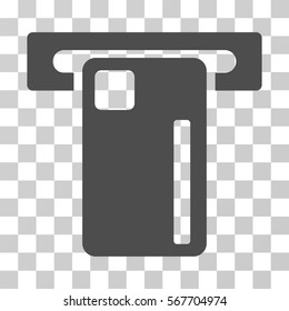 ATM Machine icon. Vector illustration style is flat iconic symbol, gray color, transparent background. Designed for web and software interfaces.