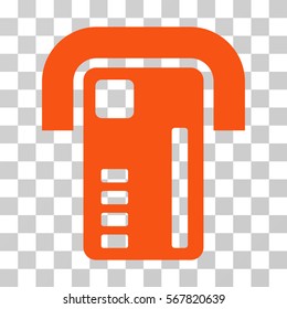 ATM Machine icon. Vector illustration style is flat iconic symbol, orange color, transparent background. Designed for web and software interfaces.