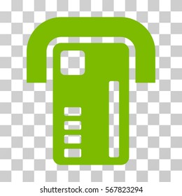 ATM Machine icon. Vector illustration style is flat iconic symbol, eco green color, transparent background. Designed for web and software interfaces.