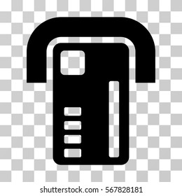 ATM Machine icon. Vector illustration style is flat iconic symbol, black color, transparent background. Designed for web and software interfaces.