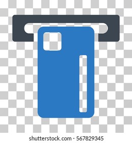 ATM Machine icon. Vector illustration style is flat iconic bicolor symbol, smooth blue colors, transparent background. Designed for web and software interfaces.