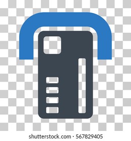 ATM Machine icon. Vector illustration style is flat iconic bicolor symbol, smooth blue colors, transparent background. Designed for web and software interfaces.