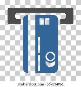 ATM Machine icon. Vector illustration style is flat iconic bicolor symbol, cobalt and gray colors, transparent background. Designed for web and software interfaces.
